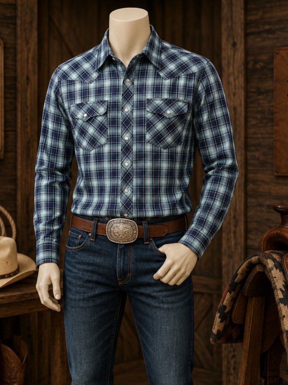 NWOT Retro Wrangler Plaid Shirt – Men’s Size Medium